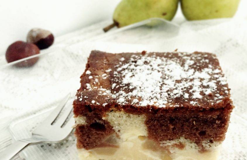 Kuchenduett mit Topfen und Birnen
