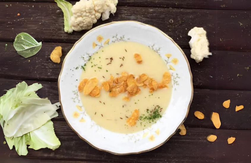 Karfiolsuppe mit Cornflakes