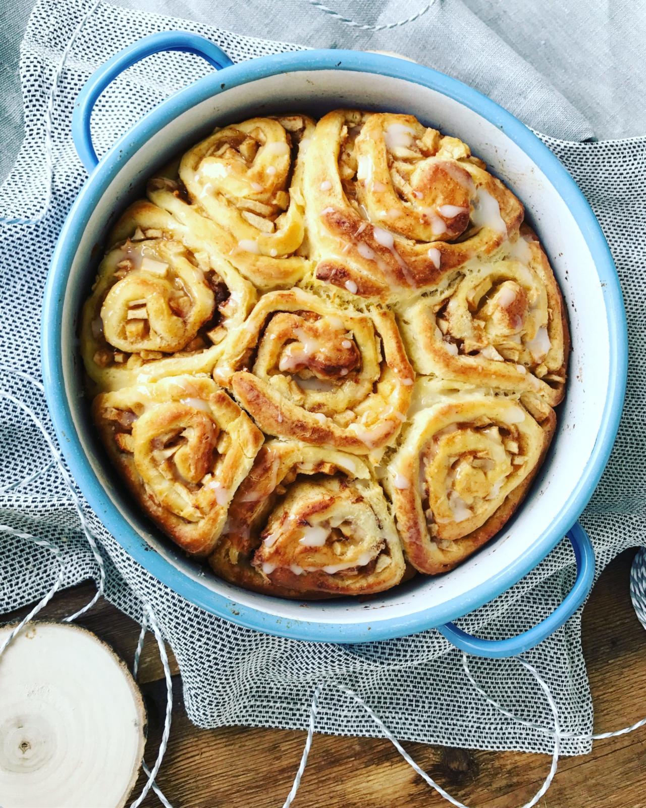 Vanilleschnecken mit Apfel Zimt Füllung