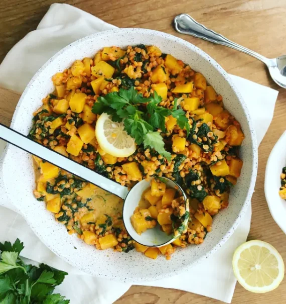 Kürbis Spinat Dal