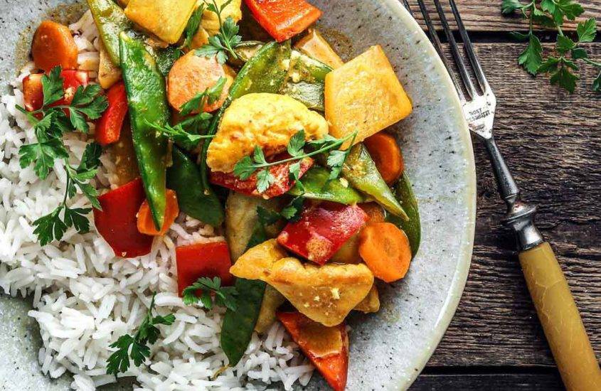 Curry Joghurt Huhn mit Gemüse