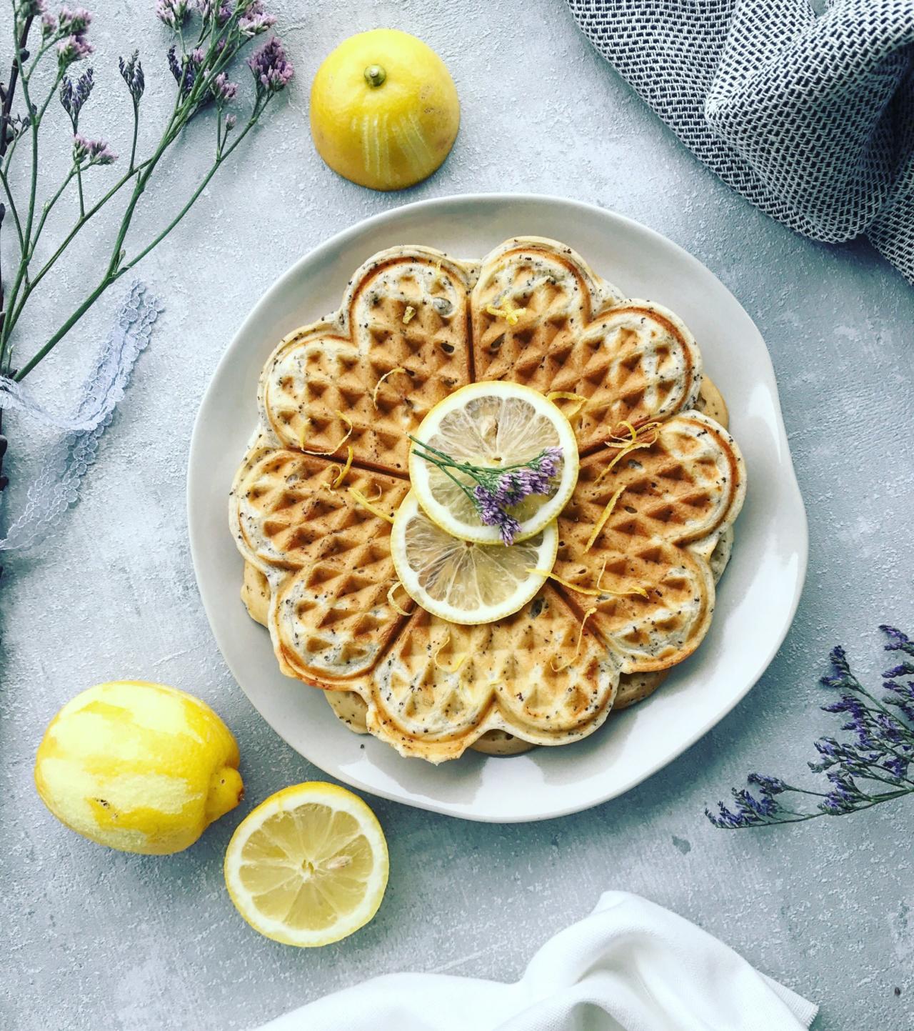 Zitronen Mohn Waffeln