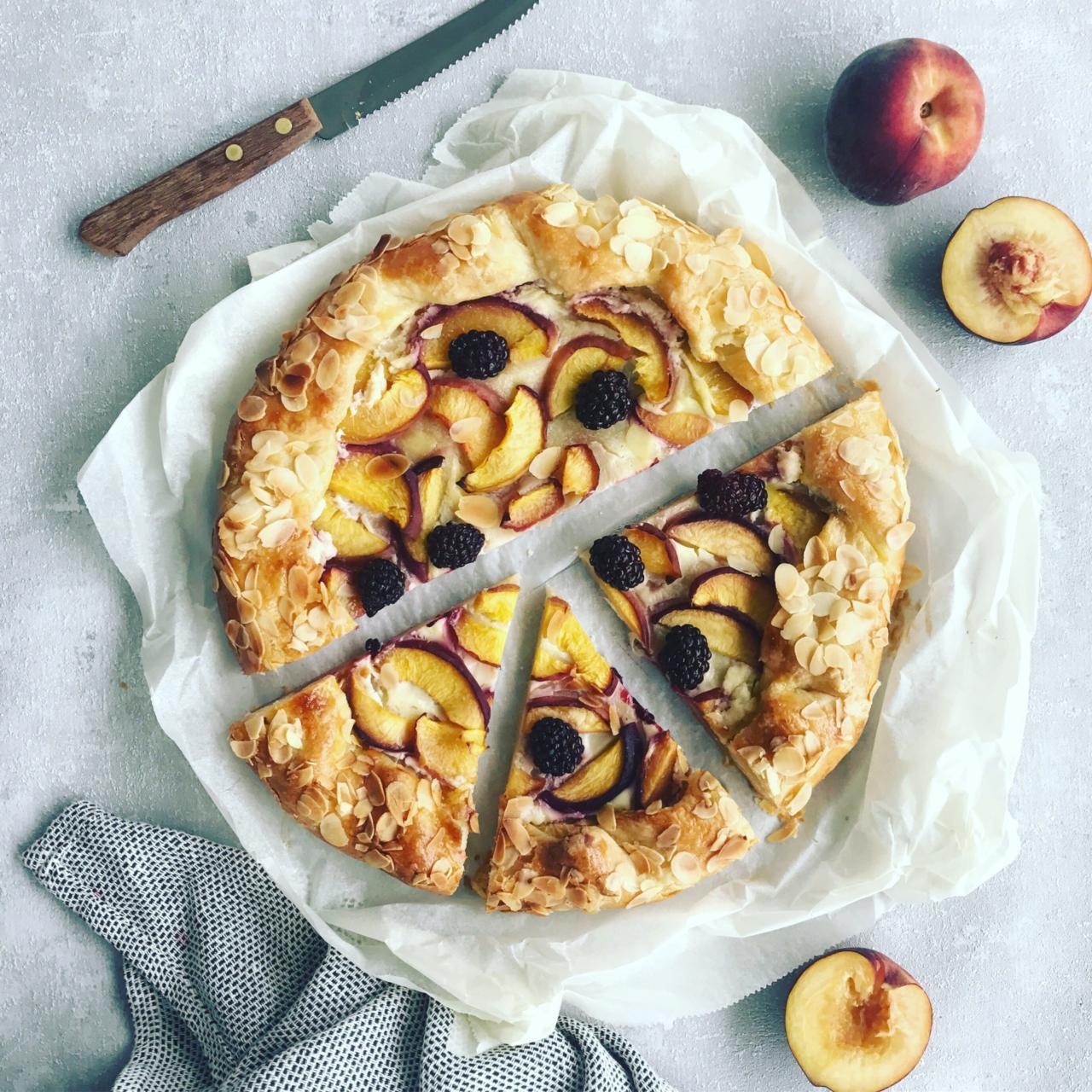 Pfirsich Brombeer Galette