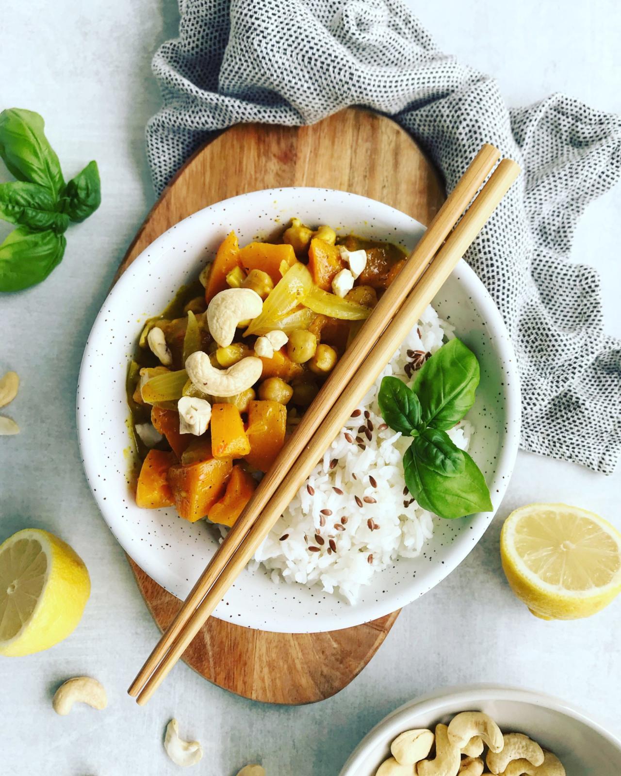 Kürbis Kichererbsen Curry
