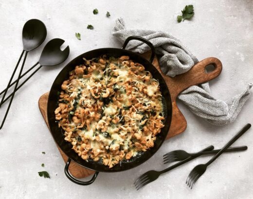 Dinkel Käsespätzle mit Spinat