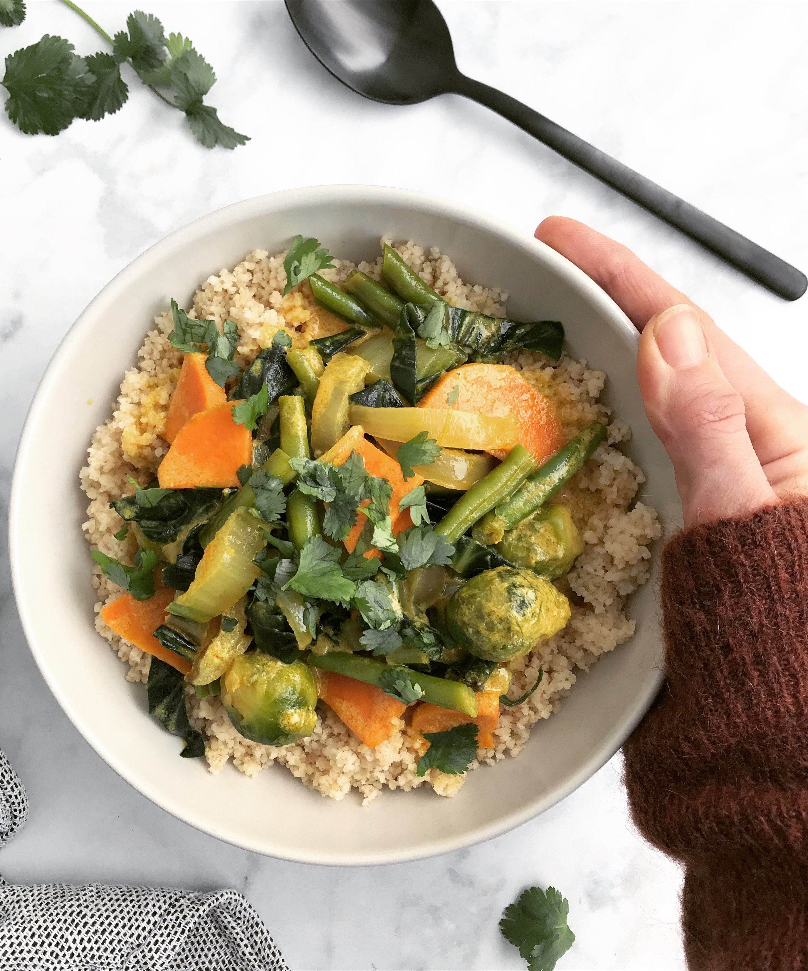 Süßkartoffel Kohlsprossen Curry