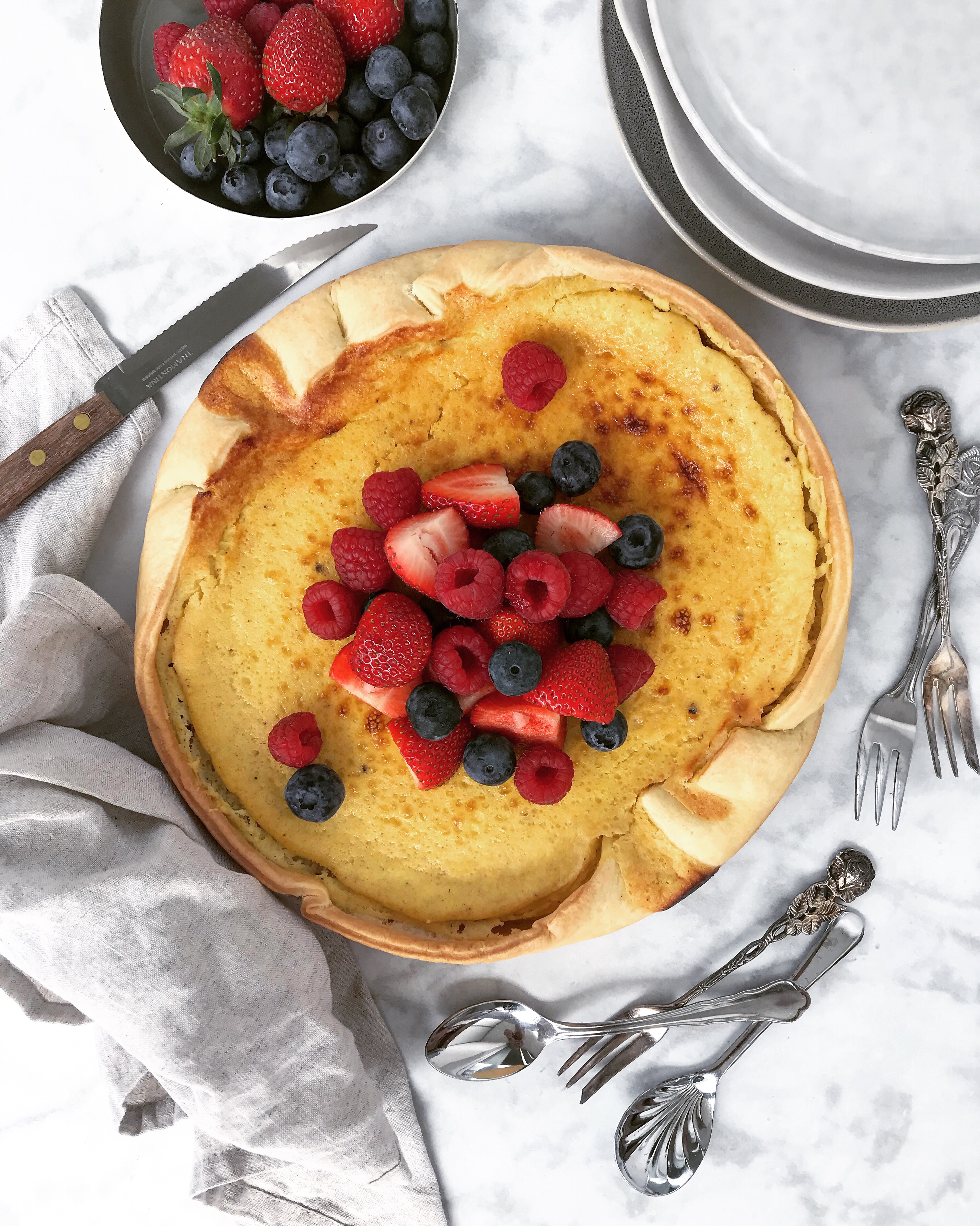 Ricotta Kuchen mit beeren