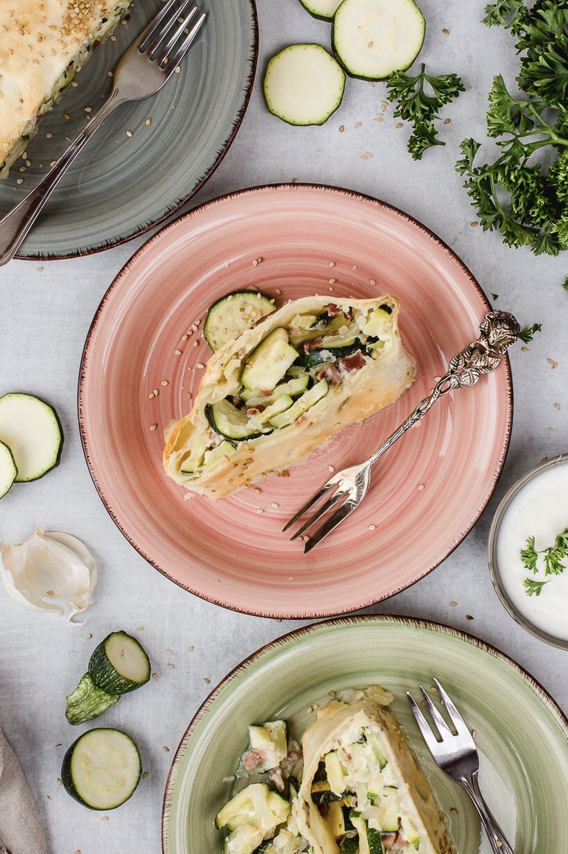 Zucchini Strudel chez simone Marie