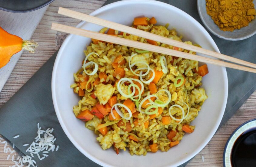 Gebratener Kürbis Reis