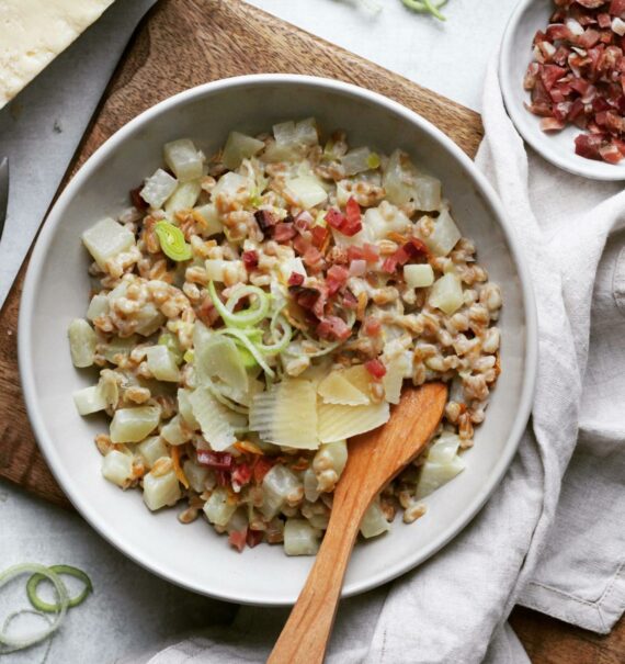 Kohlrabi–Dinkelrisotto