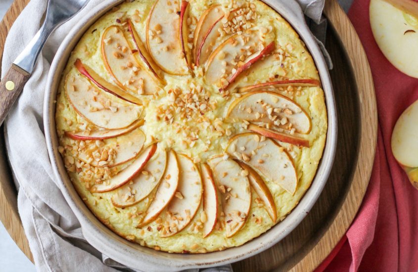 Topfenauflauf mit Apfelmus