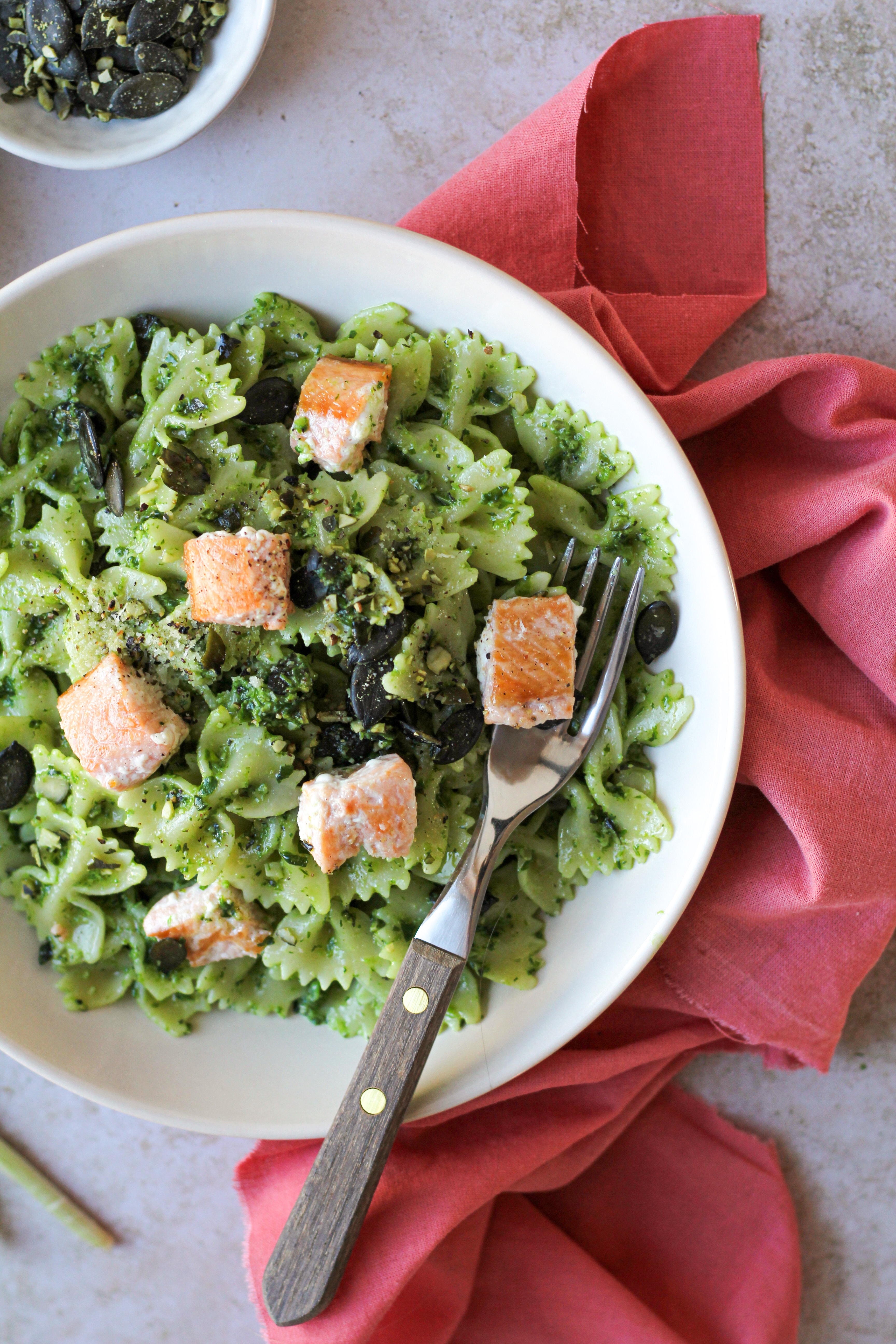 Bärlauch Nudeln mit Lachs
