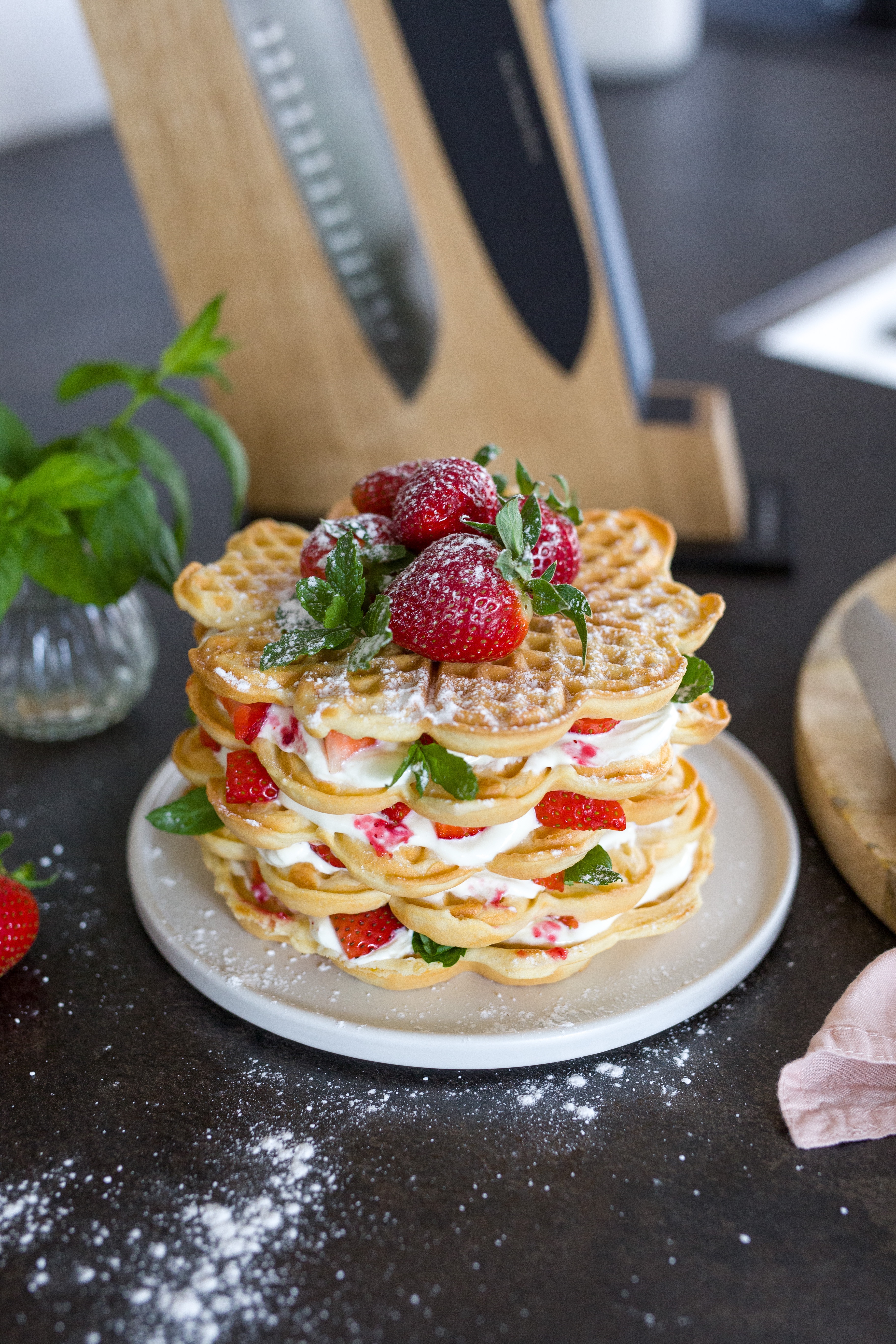 Erdbeer Joghurt Waffeltorte