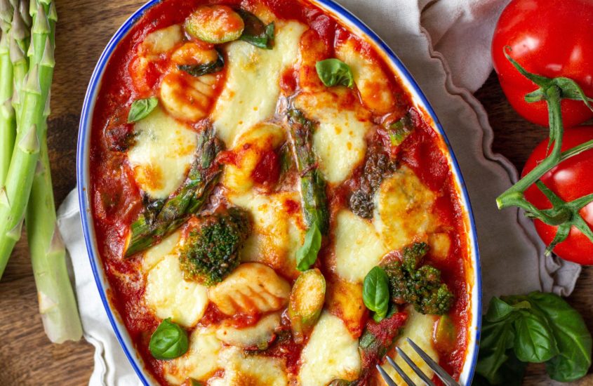 Gnocchi Auflauf mit Spargel und Brokkoli