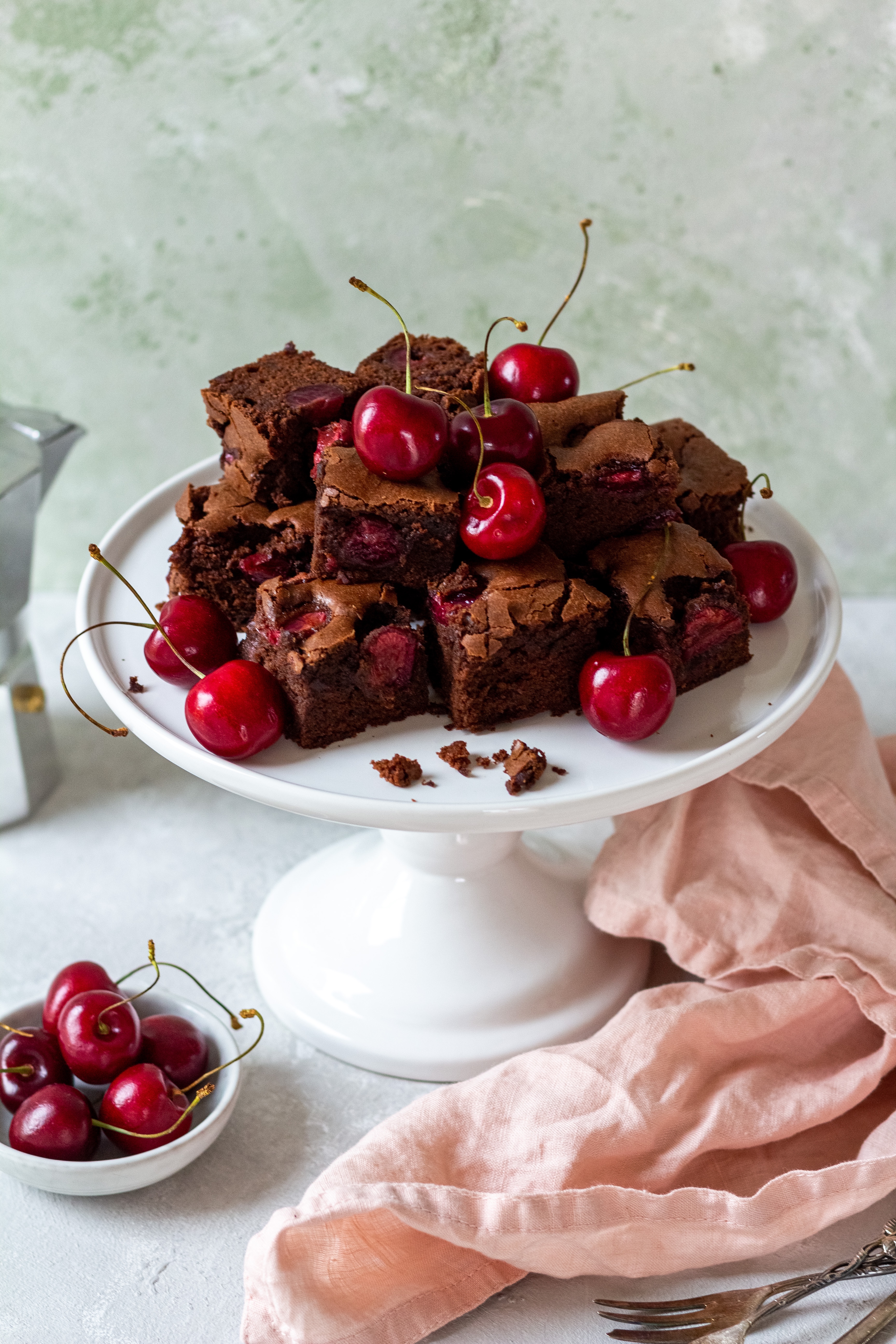 Schoko brownies mit Kirschen