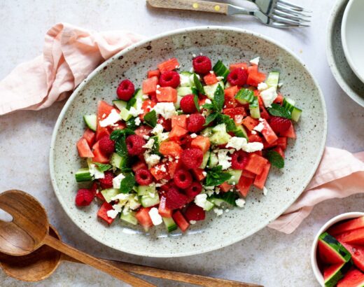 Melonen-Gurken-Salat mit Feta