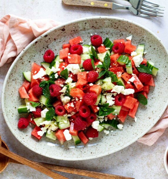 Melonen-Gurken-Salat mit Feta