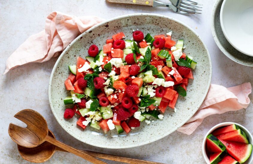 Melonen-Gurken-Salat mit Feta