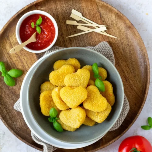 Mozzarella Herzen mit Tomaten Dip