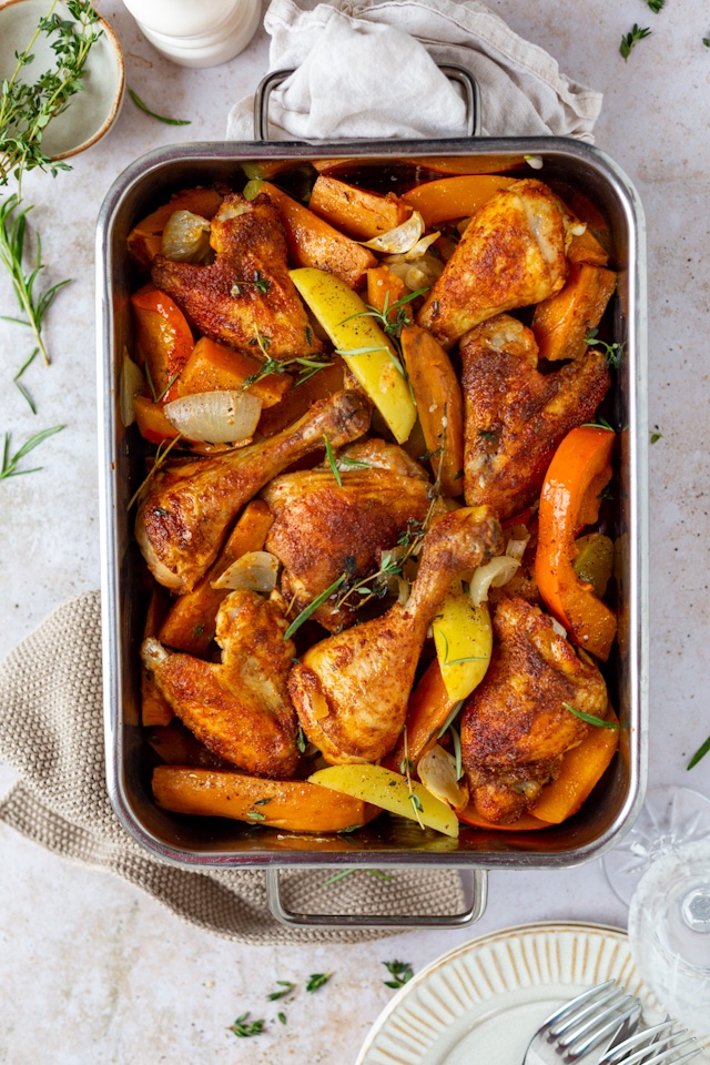 Ofenhuhn mit Gemüse