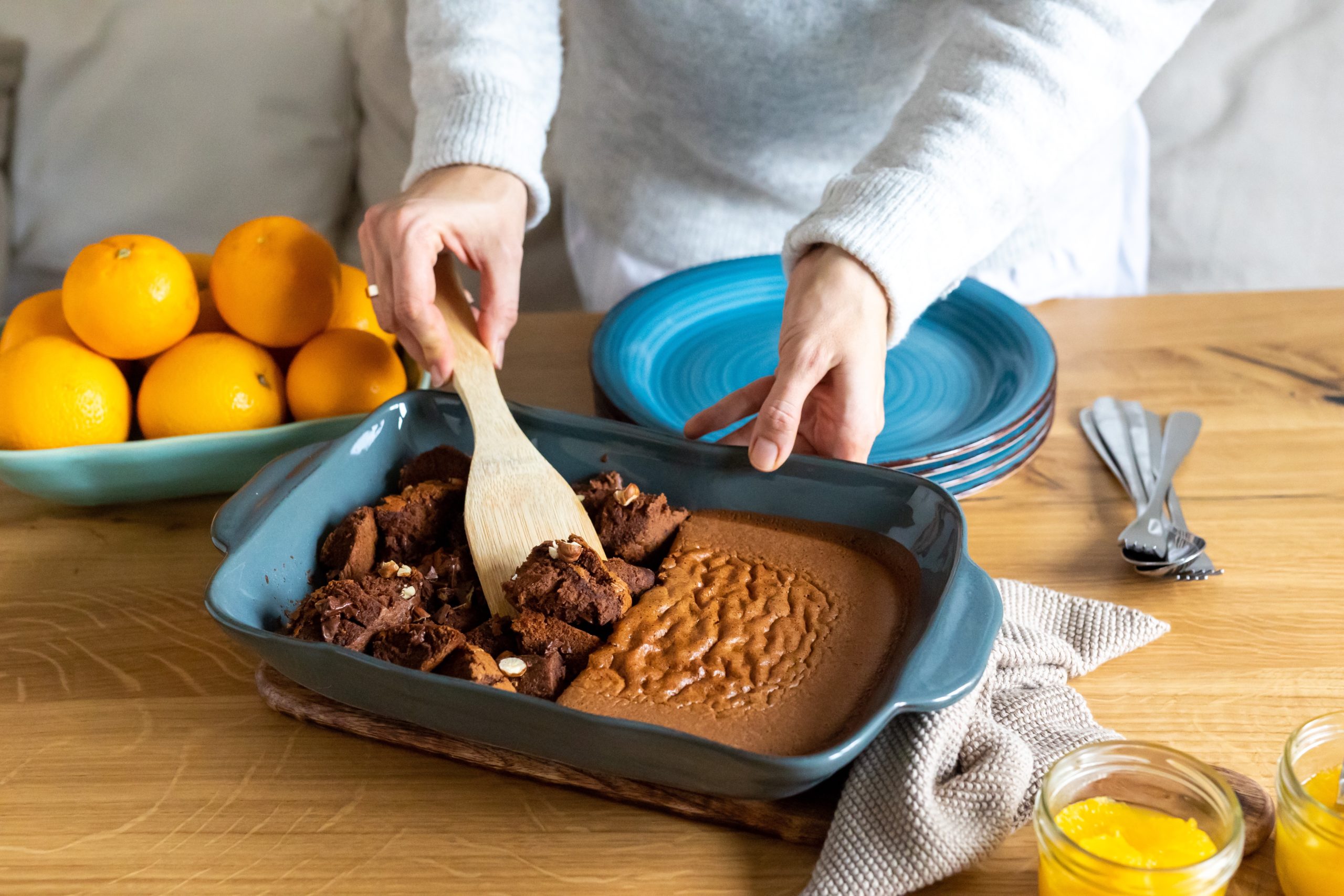 Schokoladenschmarrn mit Orangensalat
