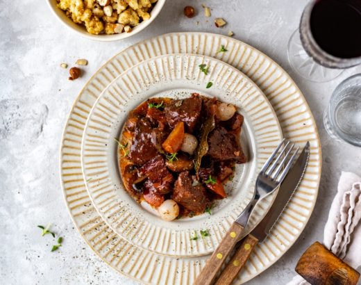 Boeuf Bourguignon mit Haselnussspätzle