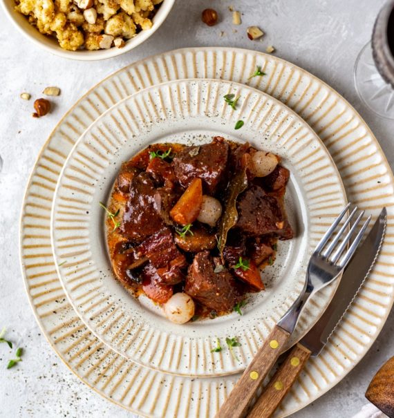 Boeuf Bourguignon mit Haselnussspätzle