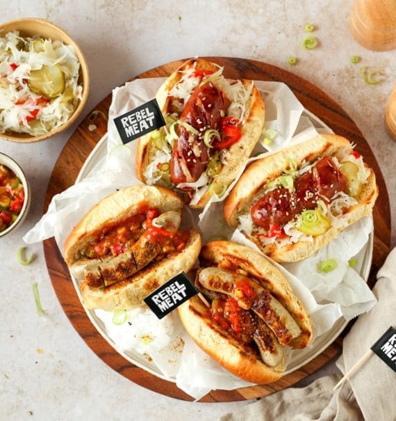 Hot Dogs mit Bratwürstel & Käsekrainer