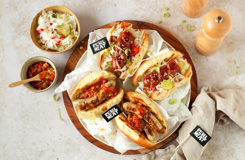 Hot Dogs mit Bratwürstel & Käsekrainer