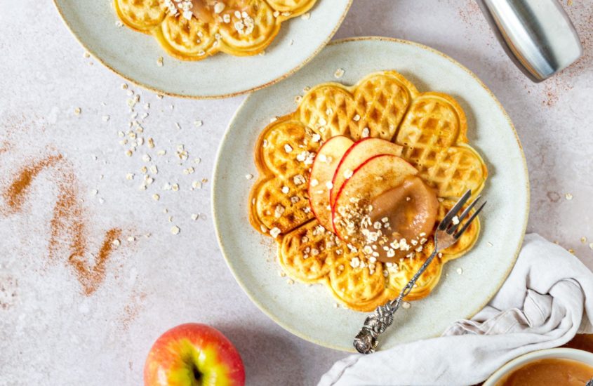 Apfel-Hafer-Waffeln