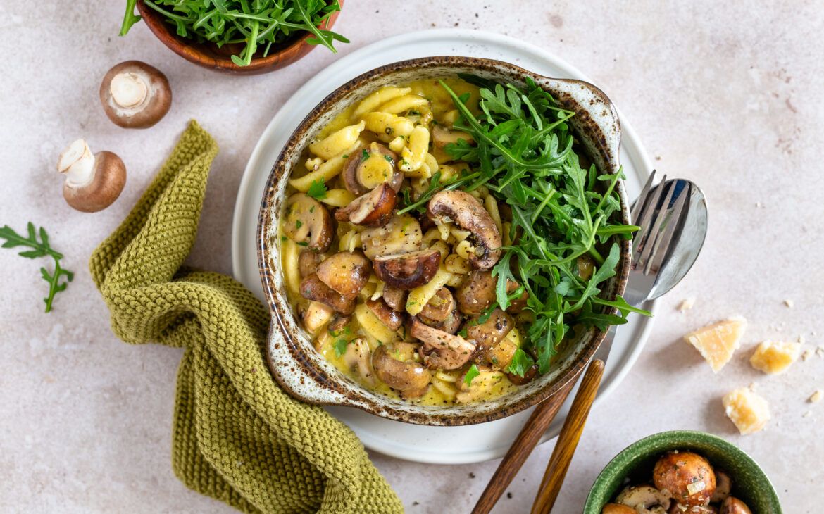 Spätzle mit Champignon Carbonara - cookiteasy by Simone Kemptner