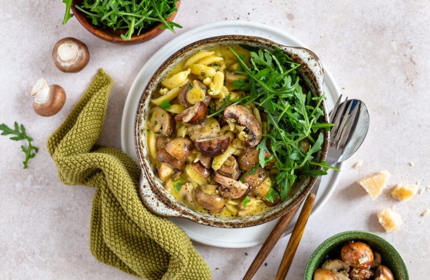 Spätzle mit Champignon Carbonara