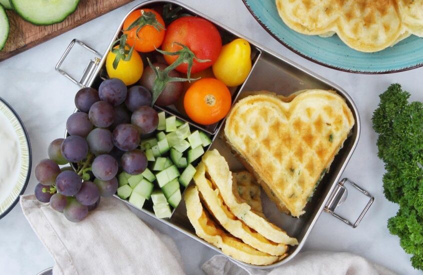 Dinkel Frischkäse Waffeln