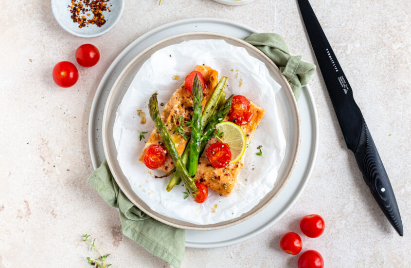 Spicy Lachsfilet im Backpapier
