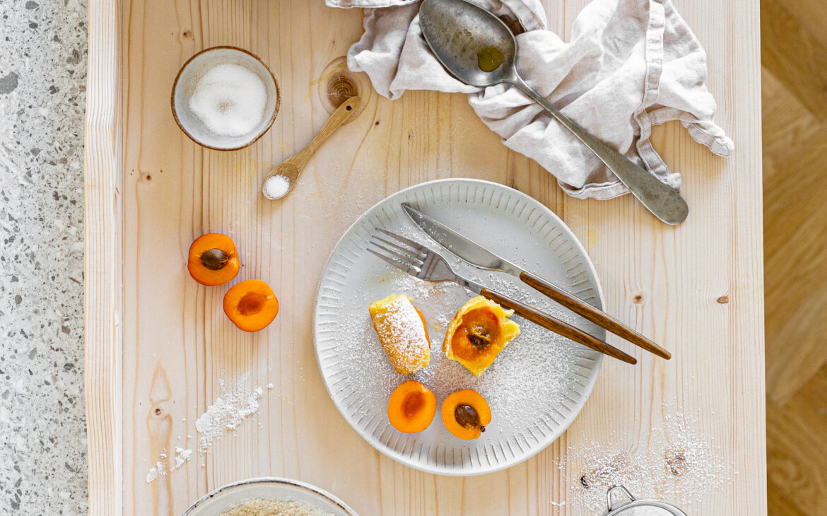 Gebackene Marillenknödel