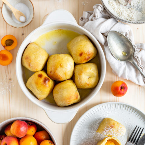 Gebackene Marillenknödel
