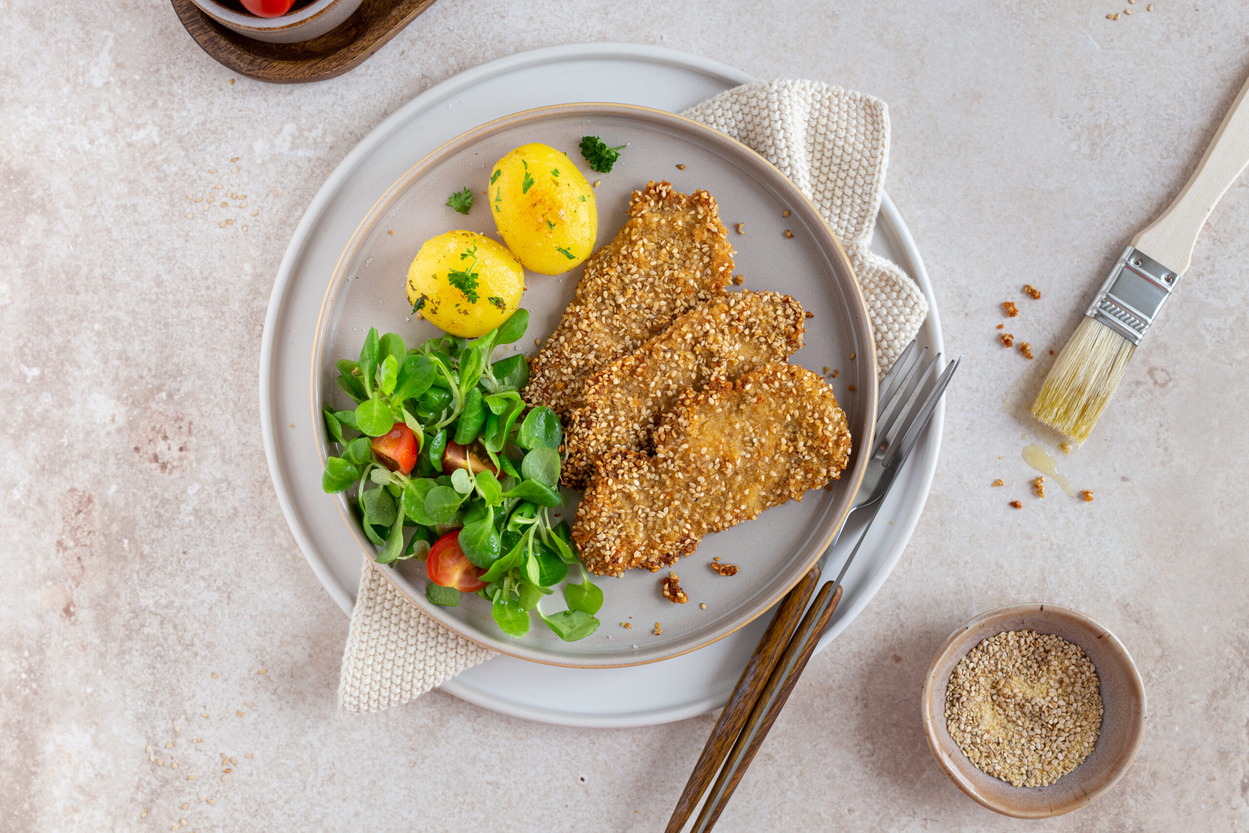 Hühner Sesam Schnitzel - cookiteasy by Simone Kemptner