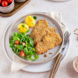 Hühner Sesamschnitzel mit Petersilien-Kartoffeln