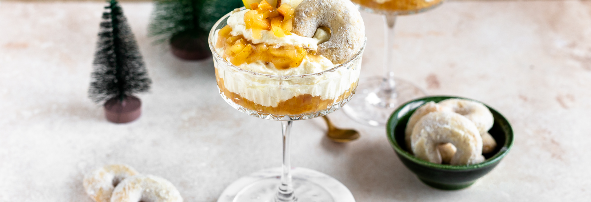 Vanillekipferl Cheesecake im Glas