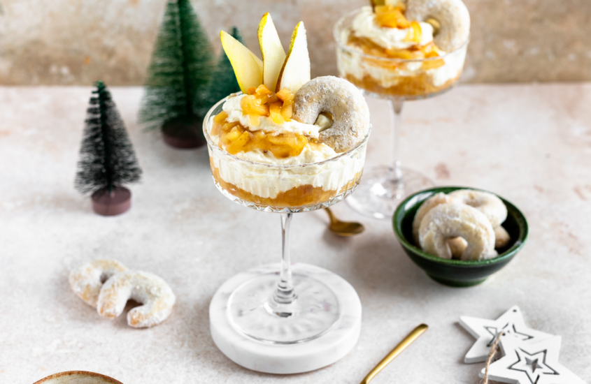 Vanillekipferl Cheesecake im Glas