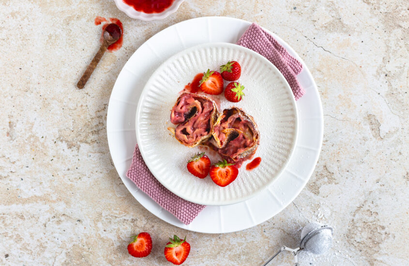 Erdbeer Topfenstrudel