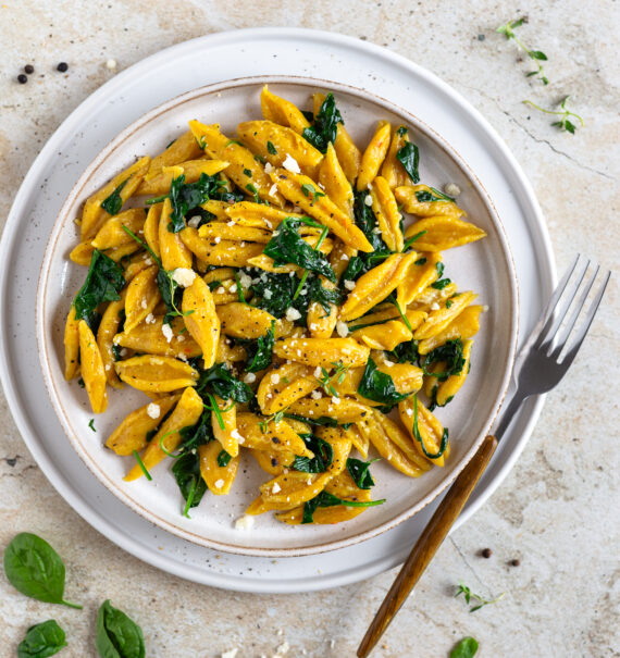 Kürbis Scherennudeln