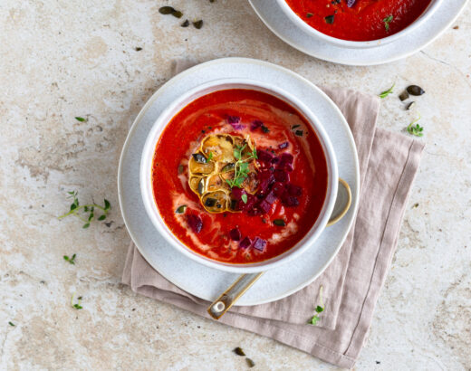 Rote Rüben Kürbis Suppe