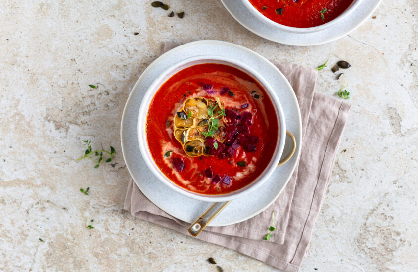 Rote Rüben Kürbis Suppe