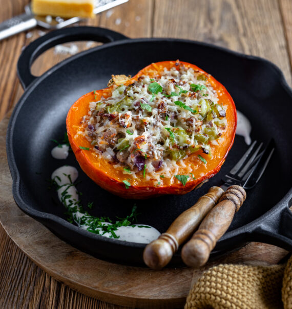 Gefüllter Hokkaido Kürbis