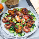 Gefüllte Marillen & Honighuhn vom Grill