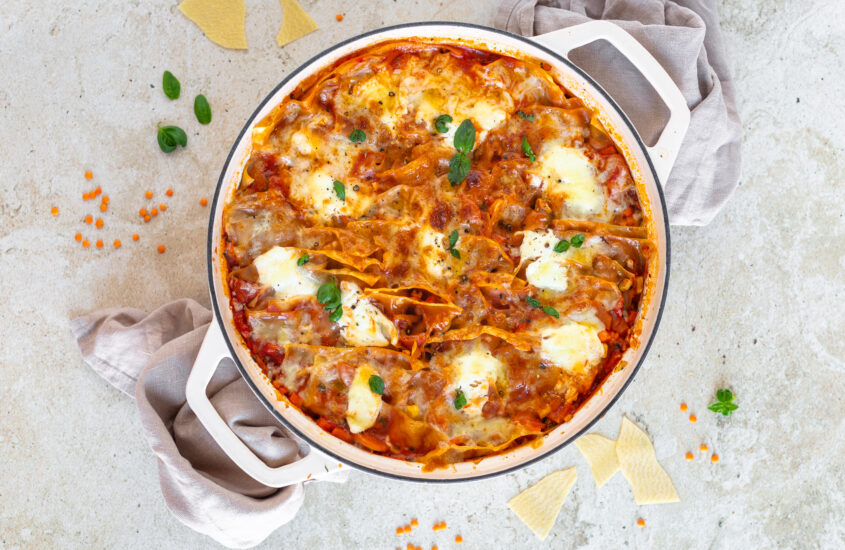 Vegetarische Pfannen-Lasagne