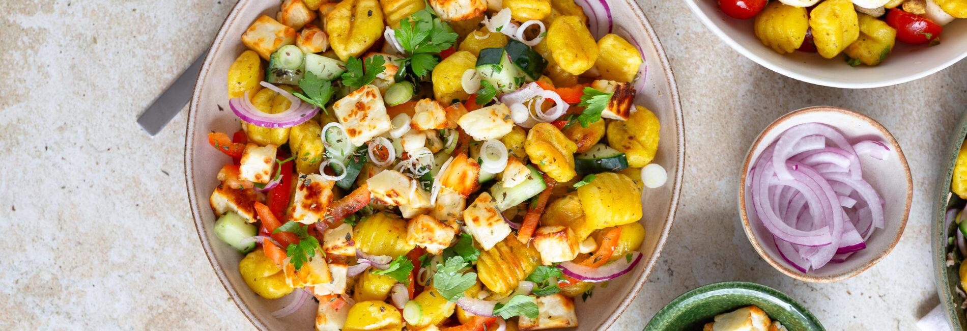 Griechischer Gnocchi-Salat