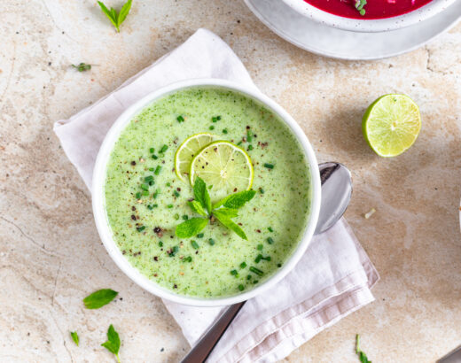 Kalte Zucchini-Minz-Suppe