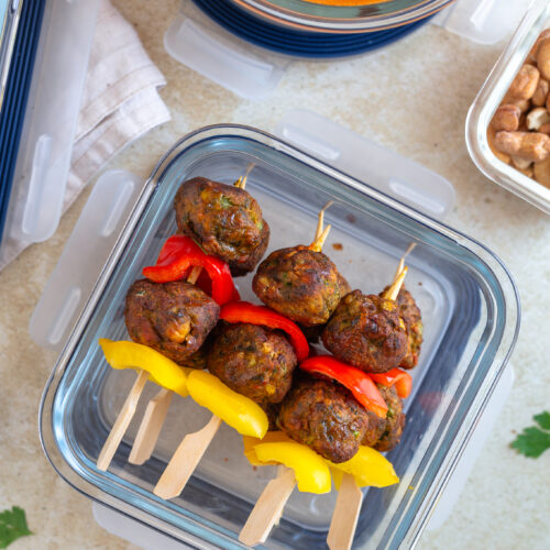 Bunte Gemüsebällchen-Spieße